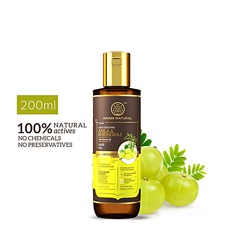 Buy Khadi Natural Amla And Bhringraj Hair Oil Powered Botanics No Chemicals Makes Hair 5578