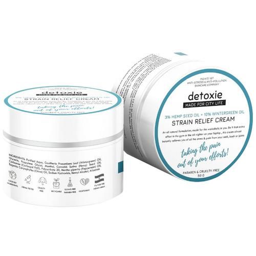 Detoxie Strain Relief Cream - Relieves Stress, Pain From Neck, Shoulders, Back, 50 g  