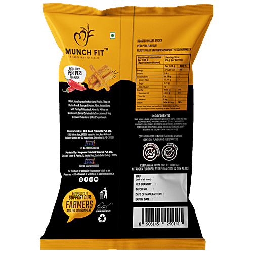 Buy Munch Fit Roasted Millet Sticks Extra Spicy Peri Peri Flavour