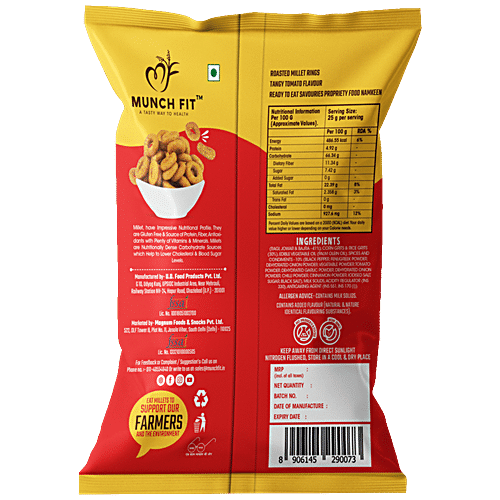 Buy Munch Fit Roasted Millet Rings Tangy Tomato Flavour Rich In