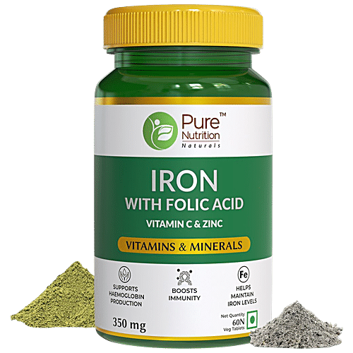 Buy Pure Nutrition Iron Tablet - Supports Haemoglobin Production ...