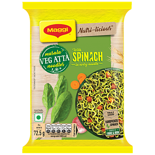 Buy Maggi Nutri Licious Masala Veg Atta Noodles With Spinach Rich In