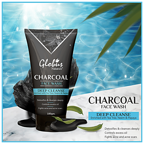 Buy Globus Naturals Charcoal Face Wash Deep Cleanse Oil Control Fights Acne And Scars Online