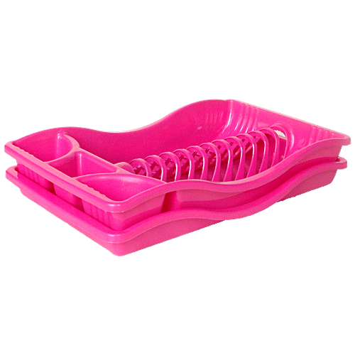 Buy Princeware Penta Dish Rack With Tray - High Quality, Durable - Pink ...