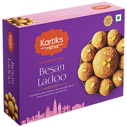 Buy Kartik's Mithai Besan Ladoo - Made With Pure Desi Ghee Online at ...