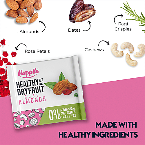 Buy Happilo Rose-Almond Healthy Mini Dry Fruit Bar Online at Best Price ...