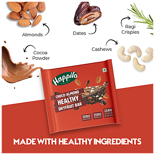 Buy Happilo Choco-Almond Healthy Dry Fruit Bar - Rich In Protein ...