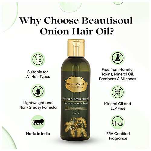 Buy Beautisoul Bhring & Amla Hair Oil - Non-Sticky, Promotes Growth ...