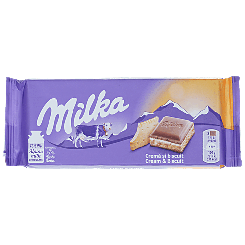 Buy Milka Cream Biscuit Milk Cream With Alpine Milk Chocolate