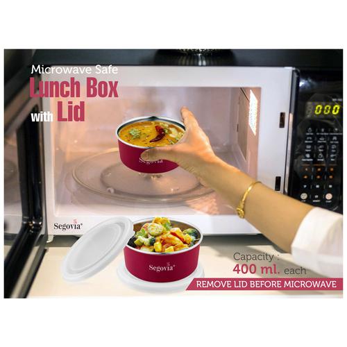 Food-grade Lunch Container In Cream White 400ml, Microwave Safe