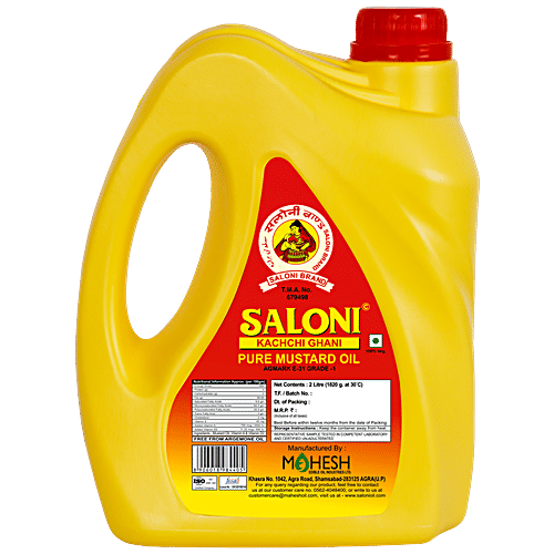 Buy Saloni Kachchi Ghani Pure Mustard Oil - Enhances Flavour, Rich In