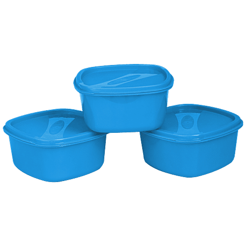 Tupperware 12pc Food Storage Date Store and Freeze Set Light Blue