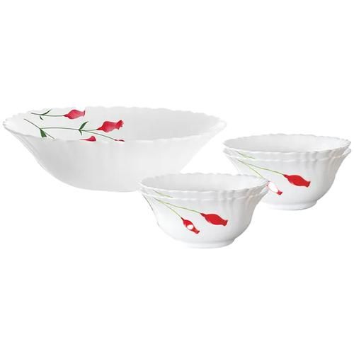 Larah by Borosil Diana Opal Ware Pudding Set - Microwave Safe, Bowls For  Serving, Dining, 5 pcs