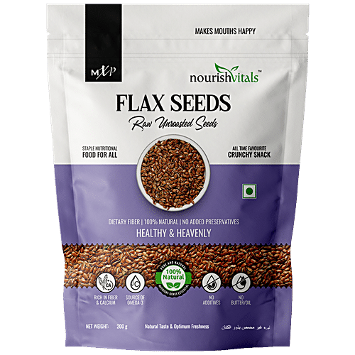 Buy Nourishvitals Flax Seeds Seeds - Raw Unroasted, Rich In Fibre ...