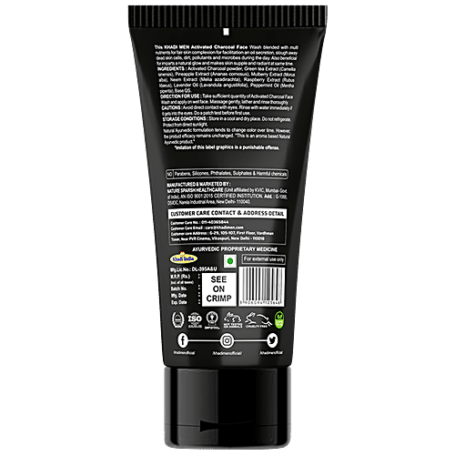 Buy Khadi Men Charcoal Face Wash - Detoxifies The Skin, Promotes ...