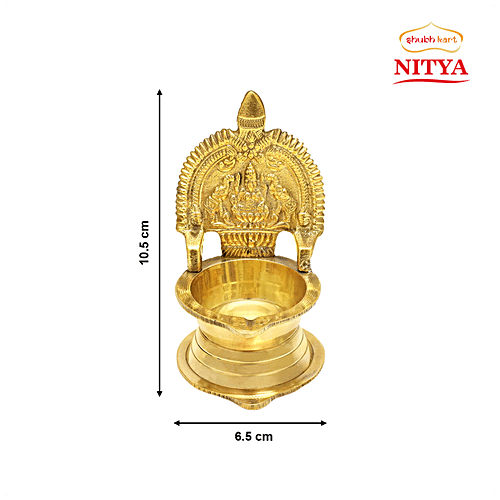 Buy Shubhkart Nitya Shubhlaxmi Brass Diya - Medium, Durable & Sturdy ...