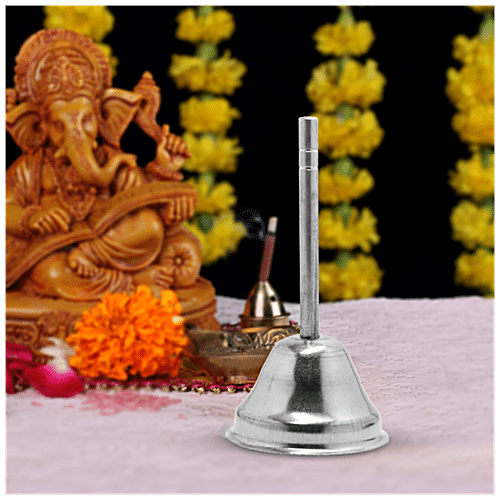 Buy Shubhkart Nitya Steel Gruha Ghanti - Medium, Puja Essential ...