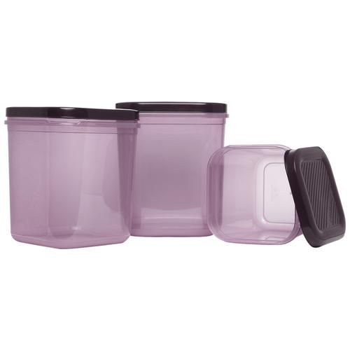 Asian Supremo Storage Container - Shrink, Flora, Purple, Plastic, High  Quality, Sturdy, 3 pcs (6 L + 8.5 L + 1.15 L)