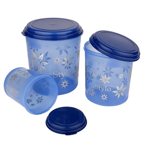 Asian Stylo Storage Containers Set - Plastic, Blue, High Quality, Sturdy,  BPA Free, 3 pcs