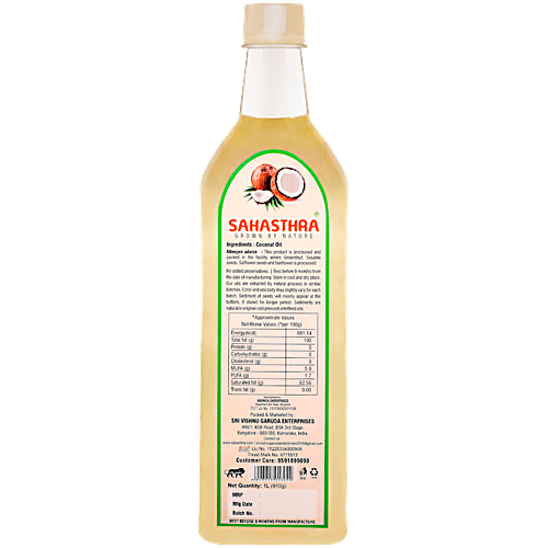 Buy Sahasthra Cold Pressed Coconut Oil Natural Unrefined And Unbleached Online At Best Price Of 9202