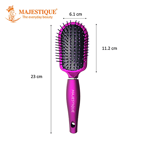 Buy MAJESTIQUE Detangle Hair Brush Flexible Bristles Perfect For Wet Hair Purple Online At