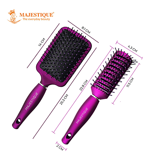 Buy Majestique Detangling Cushion Brush Flexible Bristles Perfect For Wet Hair Online At Best