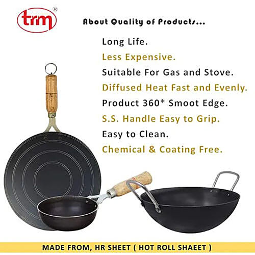 1pc Frying Pan 26cm/10'', Cast Iron Flat-bottomed Pan For Frying Meat, Made  Of Cast Iron Material Without Chemical Coating, Cast Iron Pre-cooking Pot