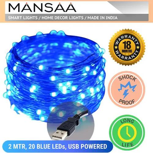 Buy MANSAA 20 LED String Lights - For Diwali, Christmas, Wedding, Home  Decoration, USB, Blue, 2 m Online at Best Price of Rs 79 - bigbasket