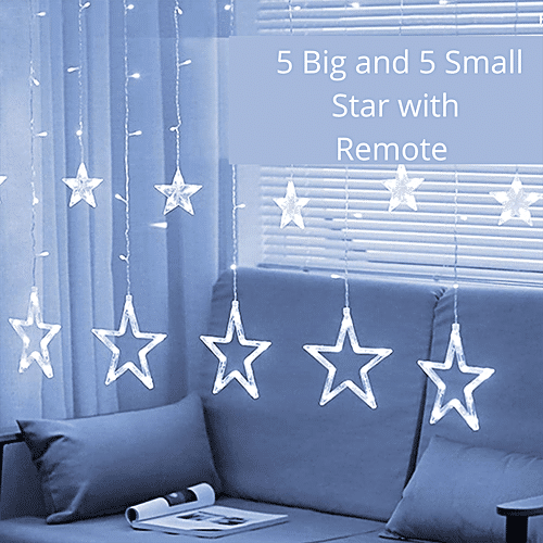 blue star curtain lights