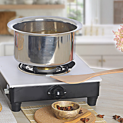 Buy Jensons Stainless Steel Flat Bottom Tope Strong Durable Induction Base Silver Online At