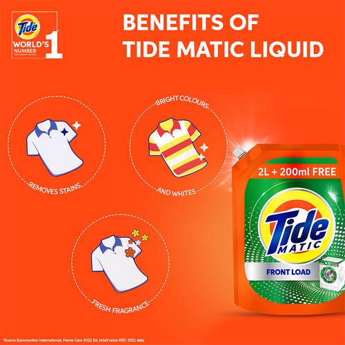 Buy Tide Matic Liquid Detergent Front Load Removes Stains And Gives Fresh Fragrance Online At