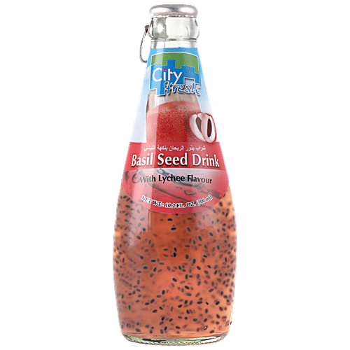 Buy City Fresh Basil Seed Lychee Flavour Drink - Refreshing, Rich In ...