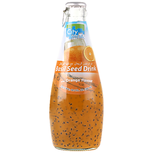 Buy City Fresh Basil Seed Orange Flavour Drink - Refreshing, Rich In ...