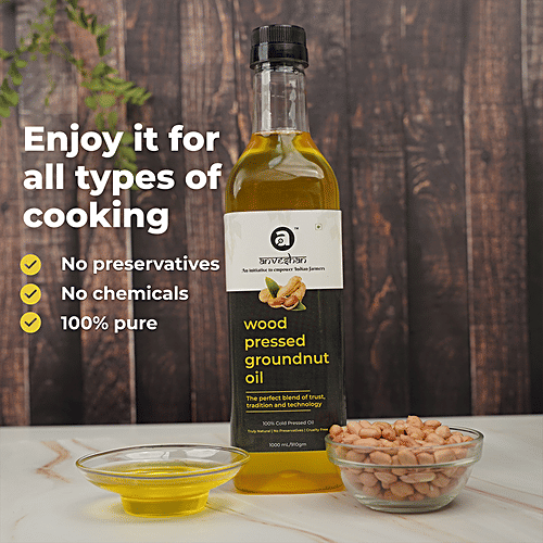 Buy Anveshan Wood Cold Pressed Groundnut/Peanut Cooking Oil Online At ...