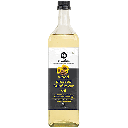 Buy Anveshan Wood Cold Pressed Sunflower Cooking Oil - Heart-Healthy ...