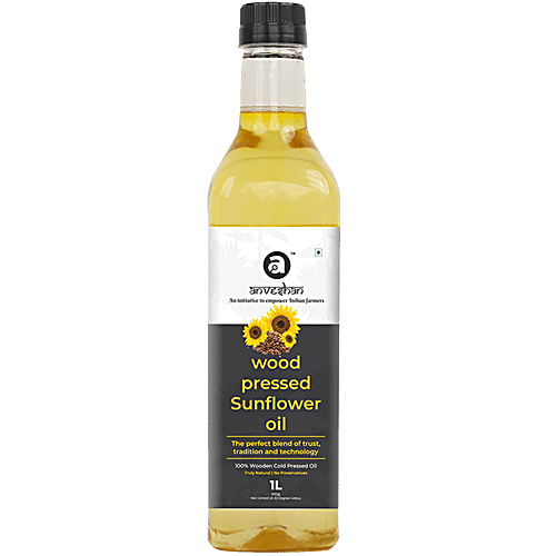 Buy Anveshan Wood Cold Pressed Sunflower Cooking Oil HeartHealthy Good Fats Online at Best