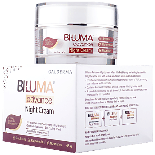 Biluma Advance Night Cream Brightens Rejuvenates Nourishes 45 g