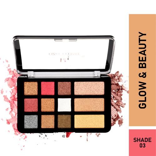 Half N Half Beauty & Glow Ultra Pro Makeup Palette - Eyeshadow & Highlighter, Multicolour, 18 g 03 Hidden Story 