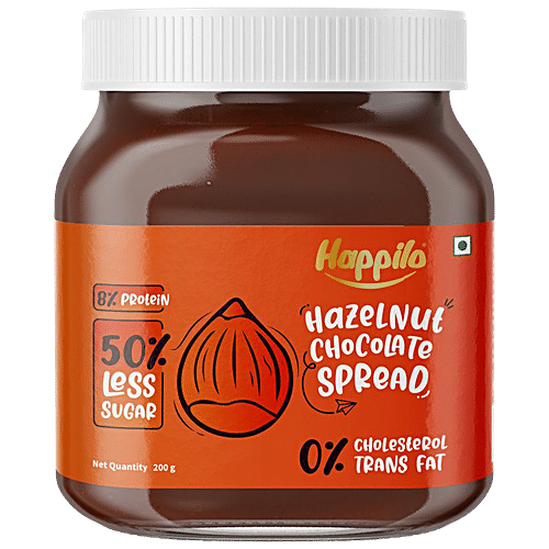 Buy Happilo Hazelnut Chocolate Spread - Protein-Rich, 50% Less Sugar ...