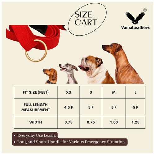 Buy Vama Leathers Cotton Leash - Long & Short Handle, For Giant & Extra  Large Dogs, Racing Red Online at Best Price of Rs 390 - bigbasket