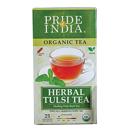 Pride Of India Herbal Tulsi Holy Basil Tea Organic Vegan Gluten Caffeine Free 1 g