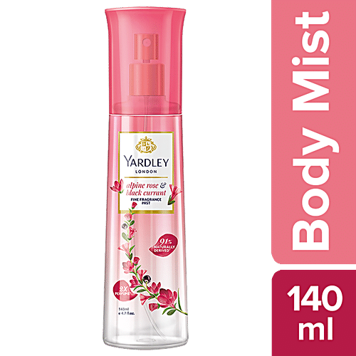 Yardley London Alpine Rose Black Currant Fine Fragrance Mist Spray 140 ml