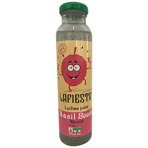 Lafiesta Lychee Juice Basil Seeds Drink Rich In Vitamins Fibre 300 ml