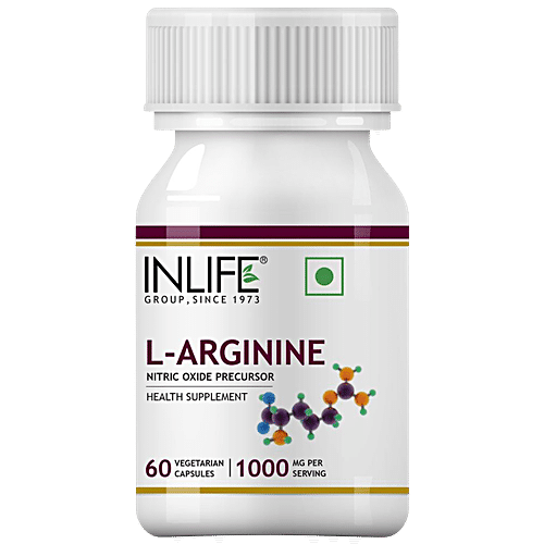 Buy INLIFE L-Arginine 1000 Mg Capsules - Nitric Oxide Precursor, For ...