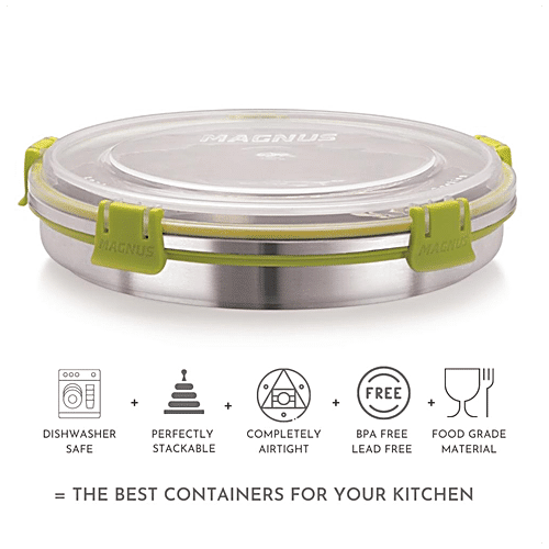 Magnus Klip Lock Airtight/Leakproof SS Kitchen Storage Container