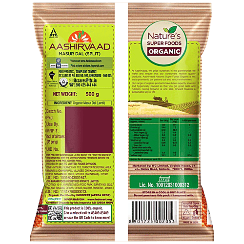 Buy Aashirvaad Masur Dal Split Organic Rich In Protein Online At Best Price Of Rs