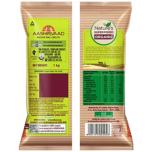 Buy Aashirvaad Masur Dal Split Organic Rich In Protein Online At Best Price Of Rs