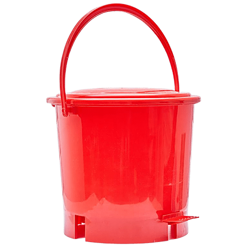 Buy BB Home Plastic Pedal Dustbin / Trash Can / Garbage Waste Bin with Lid  for Home, Kitchen, Bathroom, Office - Red, Medium size Online at Best Price  of Rs 249 - bigbasket