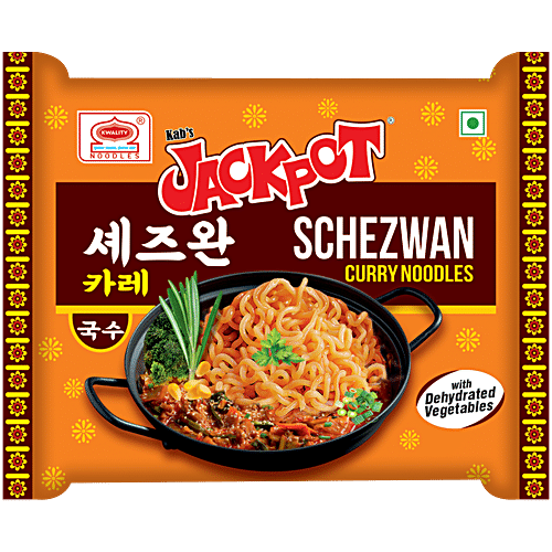 Kab's Jackpot Schezwan Curry Noodles - With Dehydrated Vegetables, 100 g Pouch 