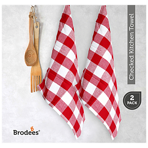 Buy Brodees Cotton Kitchen Towel - Blue, Checked, Easy Wash, 45 x 70 Cm  Online at Best Price of Rs 89 - bigbasket